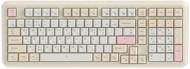 지데빌 파스텔 유선 기계식 키보드 102키, 밀키브라운, 적축, G812