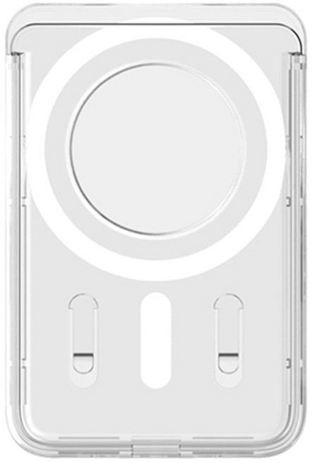 클리어클라쎄 더다움 크리스탈 카드 3매수납 슬라이드 맥세이프 카드 포켓, 투명, 1개