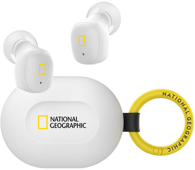 내셔널지오그래픽 무선 블루투스 이어폰 미니, NGM-TWEM, 화이트