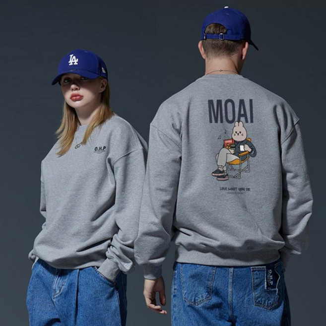 원헌드레드퍼센트 MOAI b캠핑토끼 베이직 헤비 맨투맨