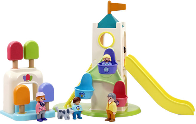 플레이모빌 주니어 아이스크림 가게와 놀이터 피규어 71703, 1개