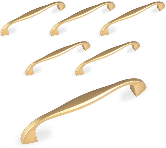 모네스페스 테일 가구손잡이 128mm, 골드, 6개