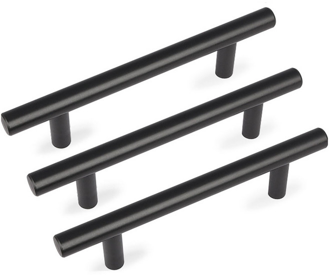 모네스페스 코어 가구손잡이 96mm, 블랙, 3개