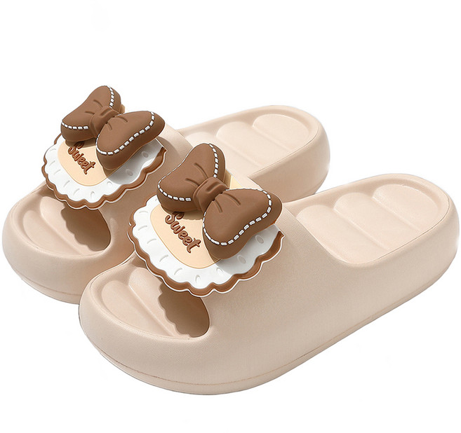 페이퍼먼츠 여성용 달콤 리본 통굽 EVA 실내화 10028