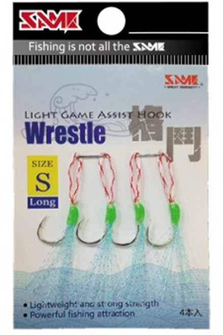 SAME 莎美 格鬥微鐵單鉤 魚鉤 長 MMicro Jig Assist Hook SSH-085AM, 4個, 1包