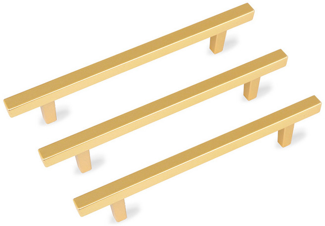 모네스페스 가구손잡이 라인 128mm, 골드, 3개