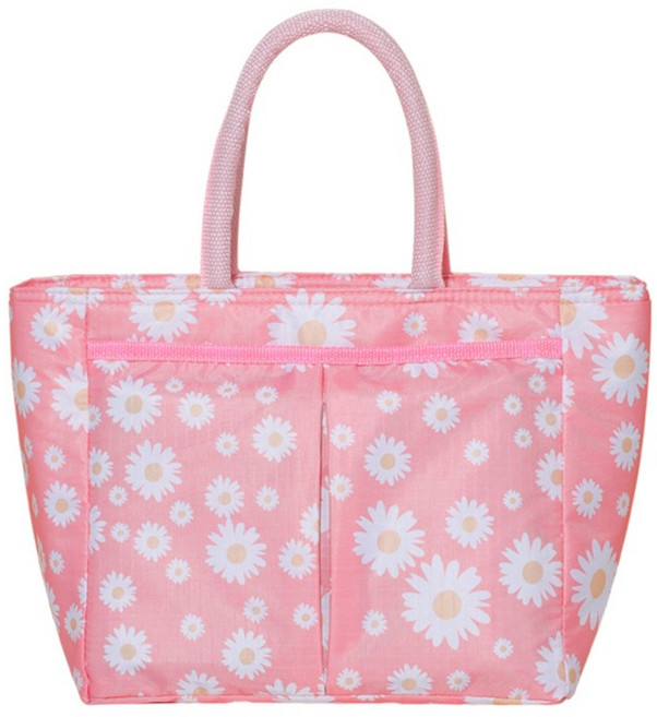 탑피아 심플휴대 보온 보냉 가방, 핑크, 1개