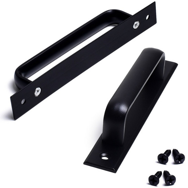 손잡이세상 라운드 판 손잡이 P96, 블랙, 2개