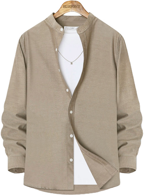 블루포스 남성용 브렉컨 차이나 긴팔 남방 무지 셔츠