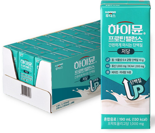 하이뮨 프로틴 밸런스 저당 음료, 190ml, 24개