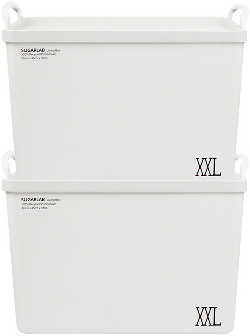 슈가랩 사탕수수 리빙박스, 화이트, 2개