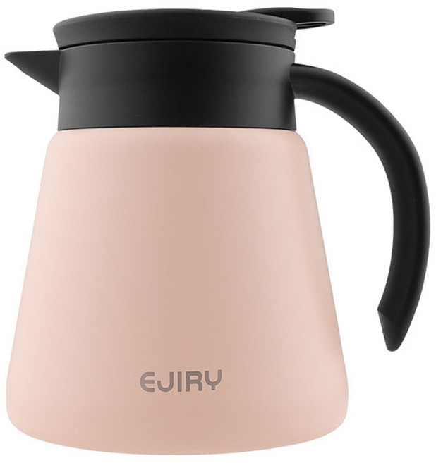 에지리 테이블팟 스텐 보온보냉 주전자, 1개, 0.6L, 피치핑크