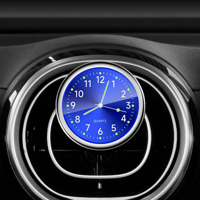 씨티알 2 in 1 모던 차량용 클래식 아날로그 시계, 1개, 마린 블루