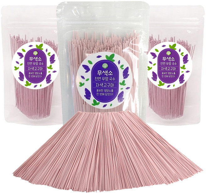 무색소 천연 자색고구마 무염국수, 3개, 50g