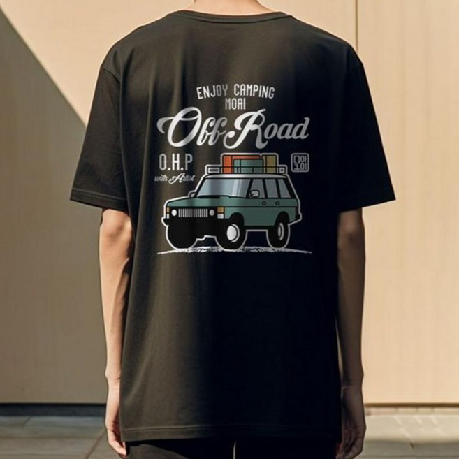 원헌드레드퍼센트 MOAI 오프로드 세미오버 통기성 반팔 티셔츠