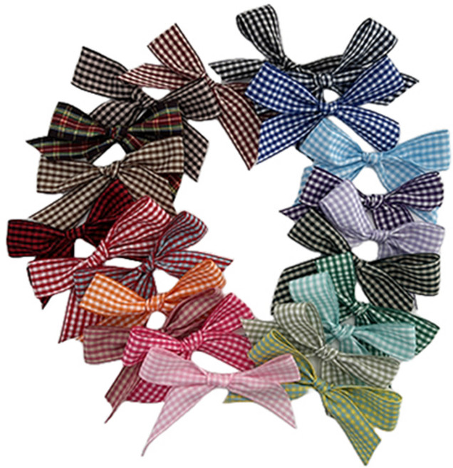 티나피크닉 선물포장 체크무늬 완성리본 22종 세트, 혼합색상, 1세트