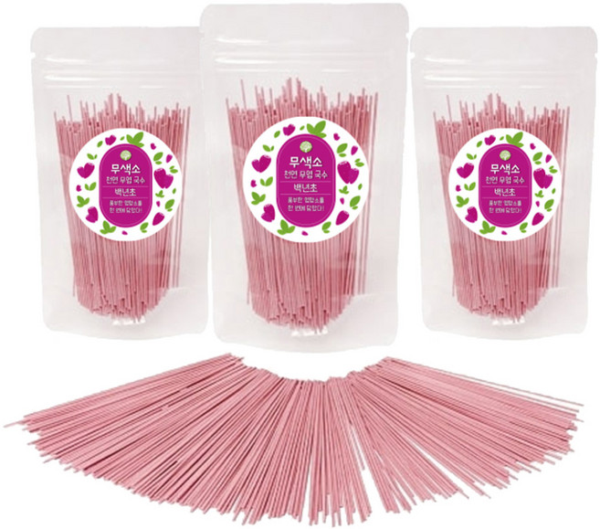 무색소 천연 백년초 무염국수, 50g, 3개