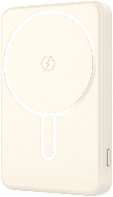 지오맥스 초슬림 맥세이프 마그네틱 유무선 보조배터리 5000mAh, 베이지, SQ-PB5