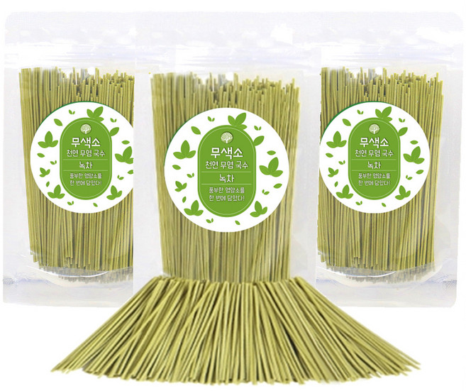 무색소 천연 녹차 무염 국수 조류영양간식, 50g, 3개