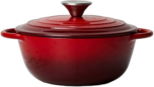 모던하우스 인덕션 깊은 맛이 나는 진짜 무쇠 에나멜코팅 아시아볼 냄비, 1개, 20cm, 버건디레드