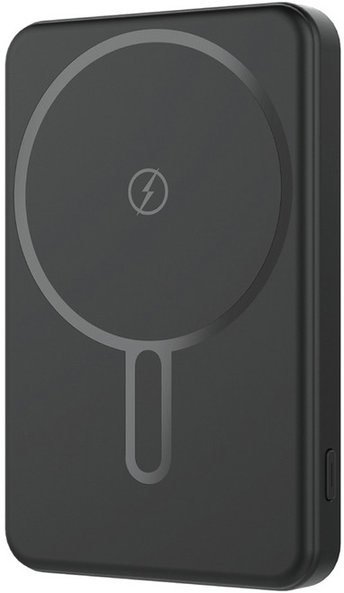 지오맥스 초슬림 맥세이프 마그네틱 유무선 보조배터리 5000mAh, 블랙, SQ-PB5