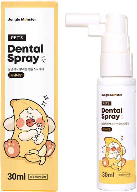 정글몬스터 반려동물 냥멍칙칙 덴탈 스프레이 바나나향, 1개, 30ml