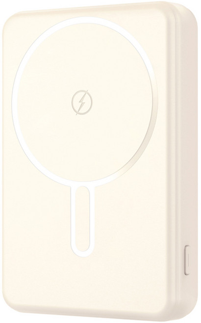 지오맥스 초슬림 맥세이프 마그네틱 유무선 보조배터리 10000mAh, 베이지, SQ-PB10