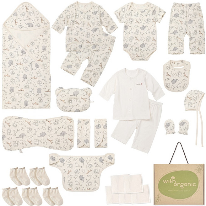 위드오가닉 신생아용 모모의숲 프리미엄 여름 출산선물 세트