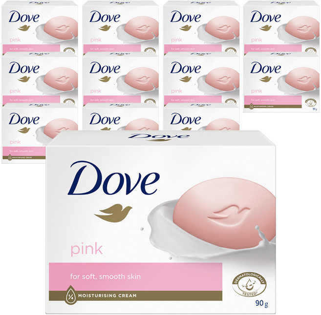 도브 뷰티바 비누 핑크, 90g, 12개입