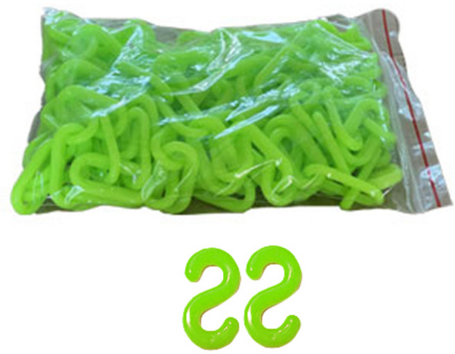 TIS 플라스틱 롤체인 형광 + S고리 2p 세트, 1세트