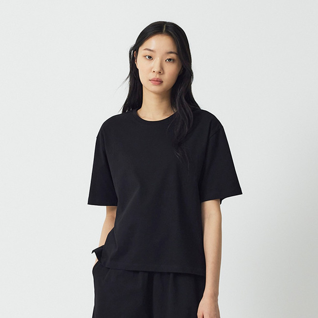 JAJU 여성용 통기성 스마트 코튼 루즈핏 반팔 파자마 티셔츠