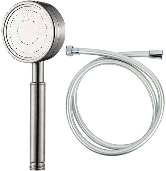 월드크린 올스텐 토네이도 샤워기 + 물때방지 PVC 샤워호스 1.5M 세트, 1세트, 실버