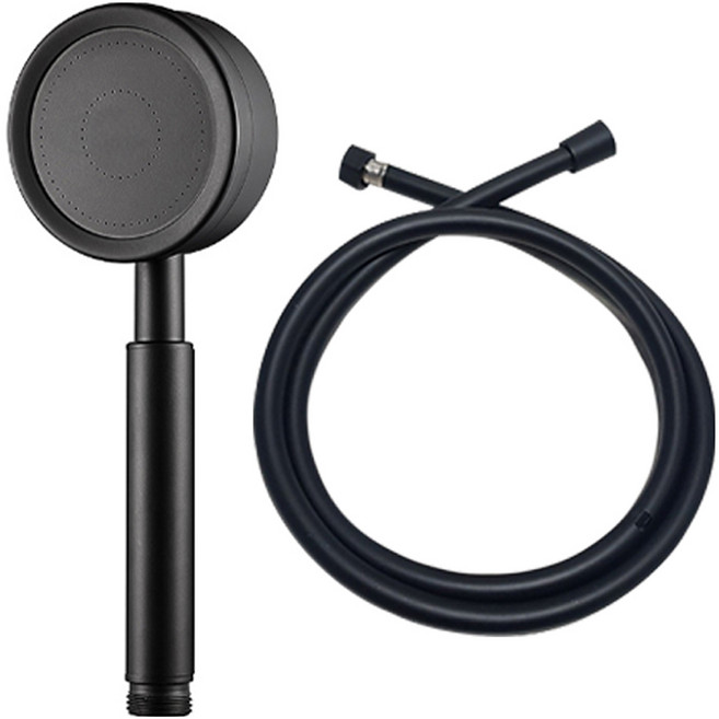 월드크린 올스텐 토네이도 샤워기 + 물때방지 PVC 샤워호스 1.5M 세트, 1세트, 블랙