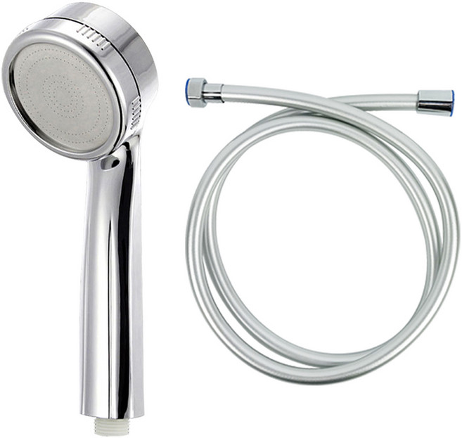 월드크린 파워 수압 홈 샤워기 + PVC 샤워호스 1.5M, 1개, 실버