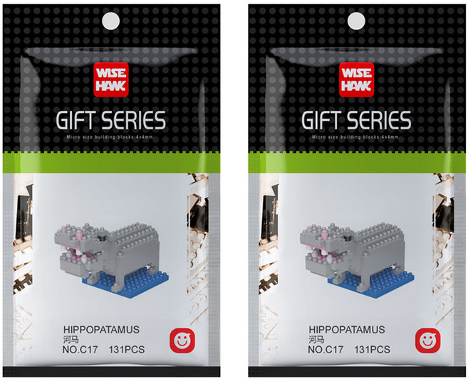 WISEHAWK 하마 나노블럭 C17wh, 혼합색상, 2개