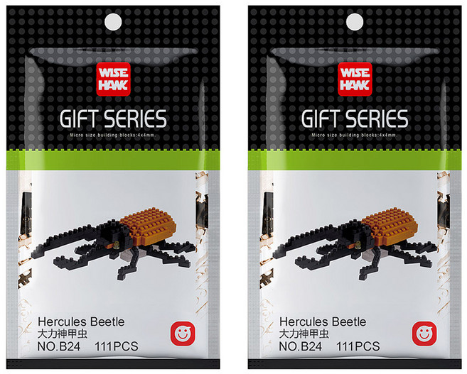 와이즈호크 헤라클래스 풍뎅이 나노블럭 B24wh, 혼합색상, 2개