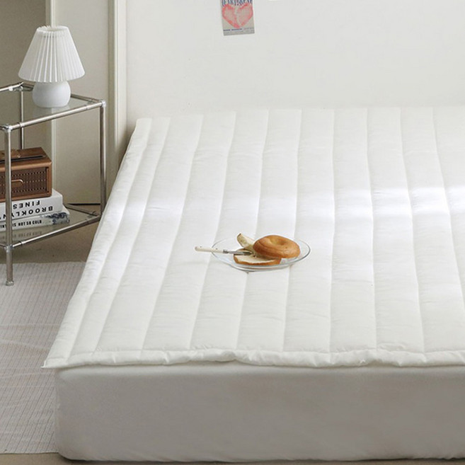 플로라침구 데일리 세미마이크로 밴딩 패드, 화이트