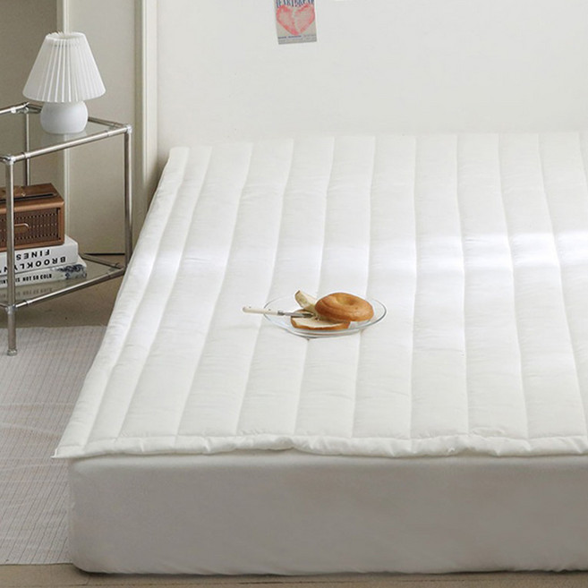 플로라침구 데일리 세미마이크로 밴딩 패드, 화이트