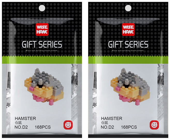 와이즈호크 햄스터 나노블럭 D2wh, 혼합색상, 2개