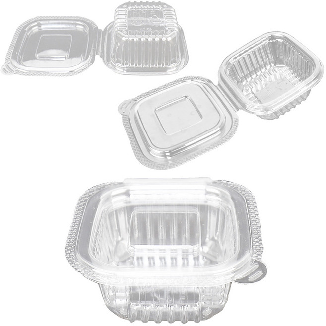 블룸엣홈 PET 사각 일체형 원터치 소스컵 반찬용기 소 7.5 x 7.5 x 3 cm, 1개입, 100개