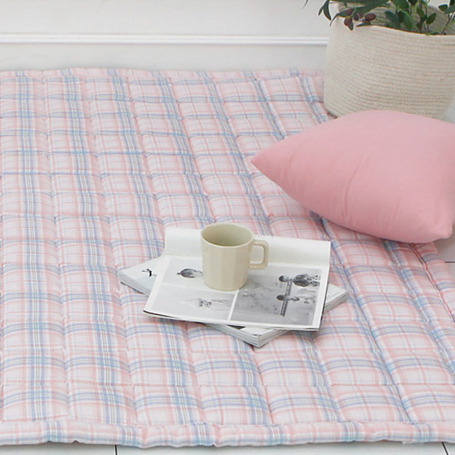 보몽드 국내 제조 부드러운 워싱 패드겸카페트 캔디체크, 핑크