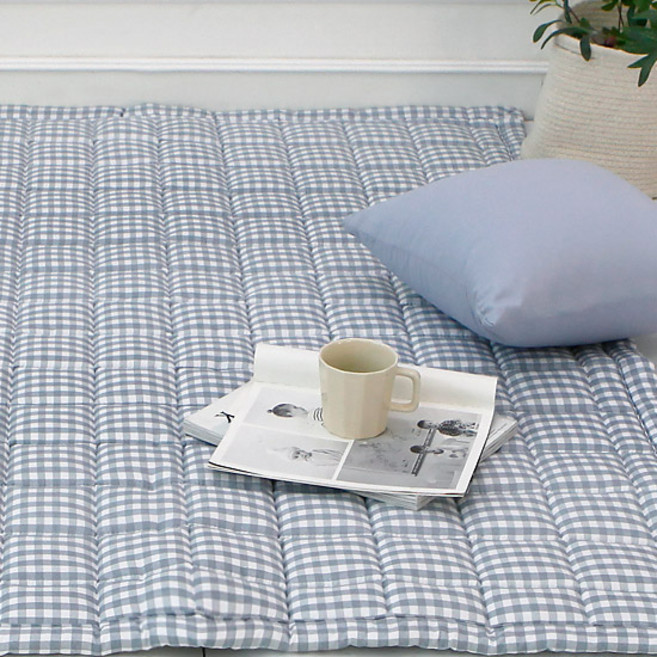 보몽드 국내 제조 부드러운 워싱 패드겸카페트 캔디체크, 라이트블루