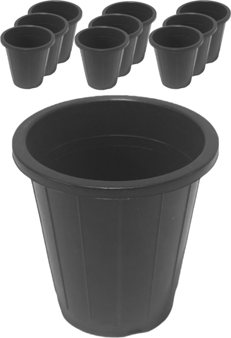에코써클 포트 플라스틱 원형 화분, 10개, 블랙