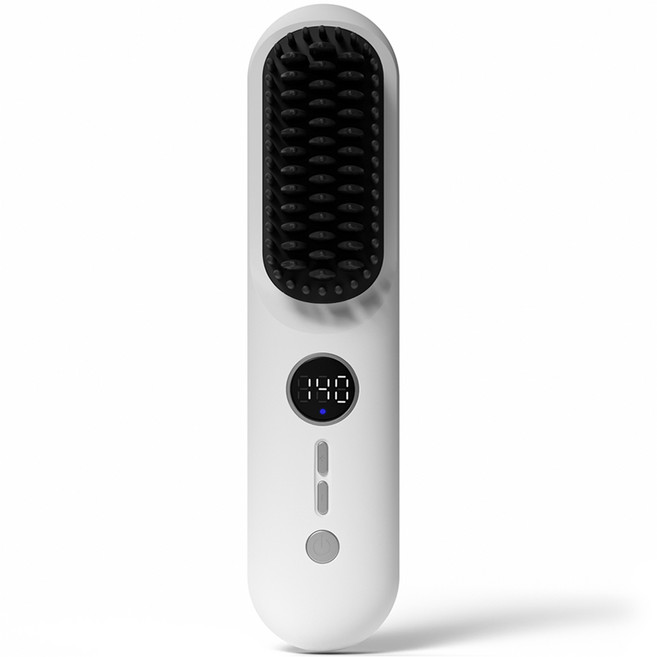 오아 볼륨업 무선 휴대용 미니 헤어 뿌리 빗 고데기, 화이트, OSTR-001WH