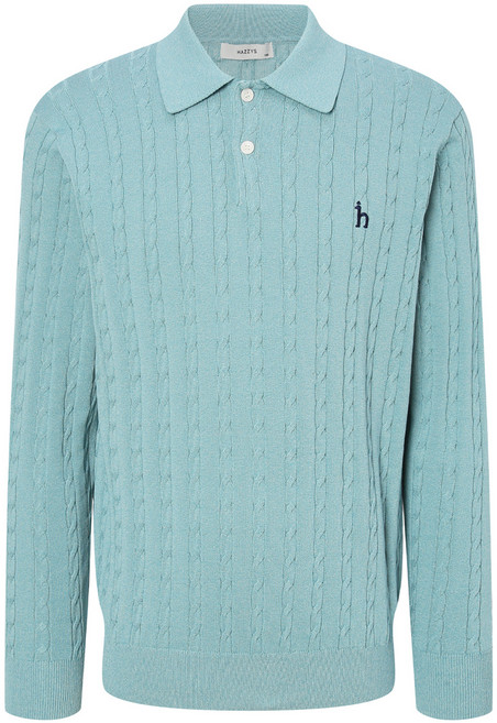 헤지스 남성용 블루오션 아이코닉 케이블 카라 니트