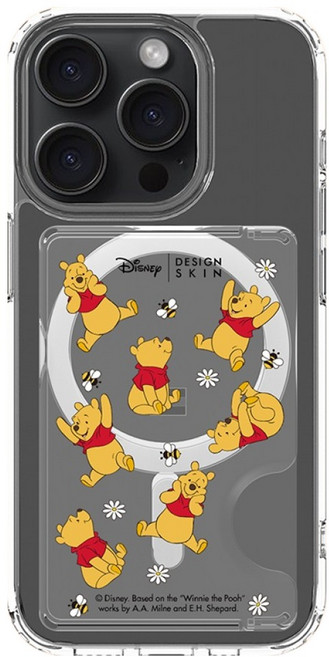 DESIGNSKIN 맥세이프 포켓 카드지갑 디즈니, 1개, 패턴 꿀벌 푸