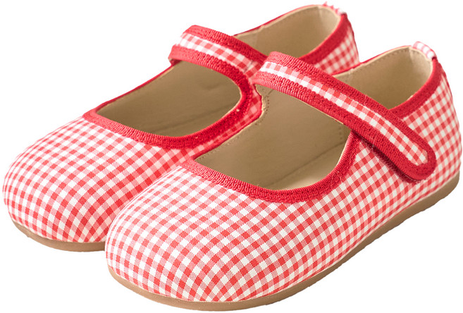 발소리 베이비잼 여아용 체키마롱 플랫 구두
