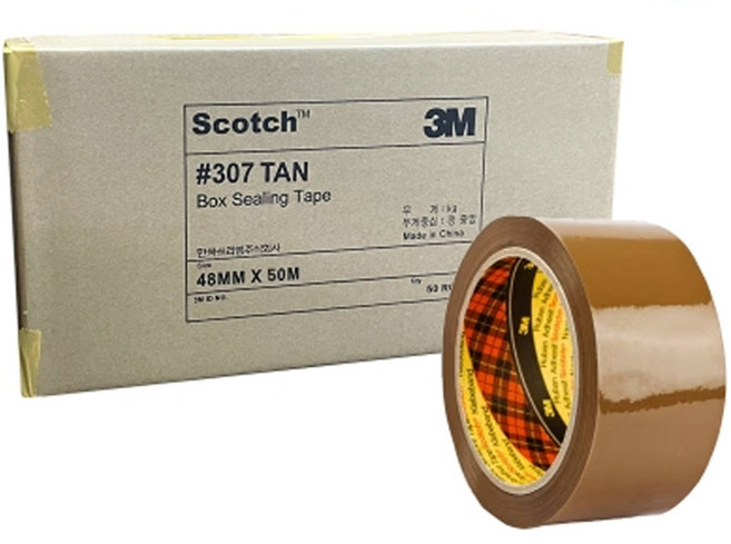 쓰리엠 307 OPP 아크릴 박스 테이프 황색 48mm x 50m, 50개