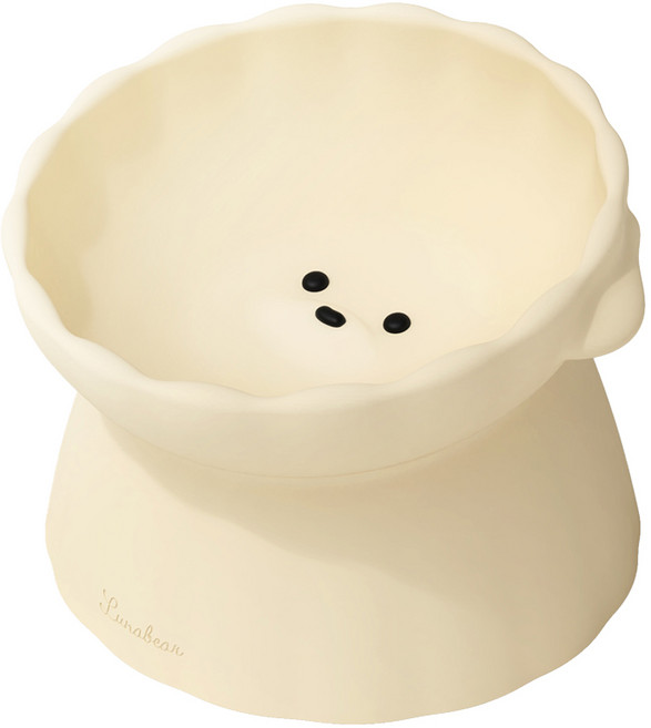 루나베어 반려동물 실리콘 식기 밥그릇, 아이보리, 1개