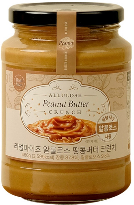 리얼마이즈 알룰로스 땅콩버터 크런치, 460g, 1개